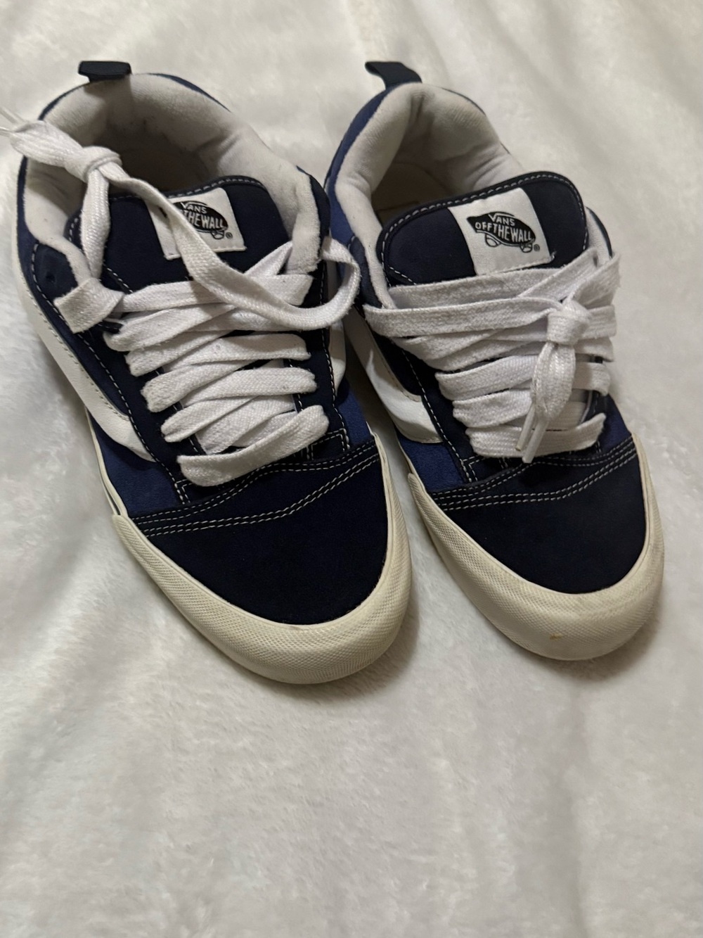 Vans men Navy and White Low-Top Skate Sneakers